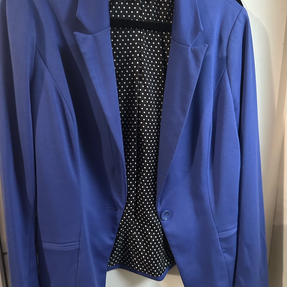 White House Black Market Polka Dot Lined Blazer
